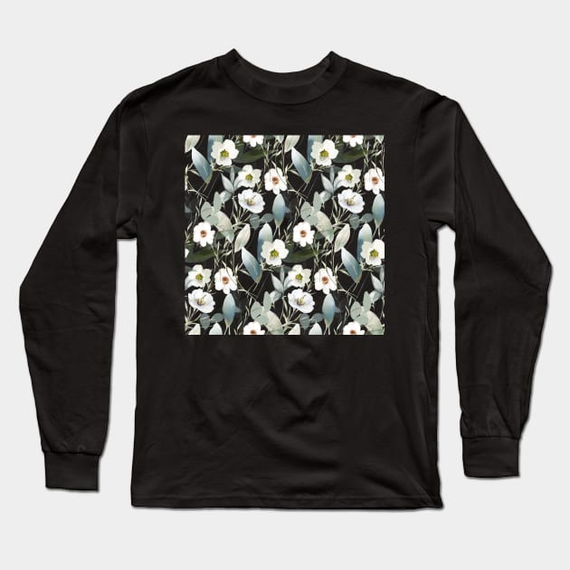 Watercolor Seamless Pattern Long Sleeve T-Shirt by Eleam Junie